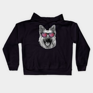 cool german shepherd face portrait cute german shepherd dog lover gift Kids Hoodie